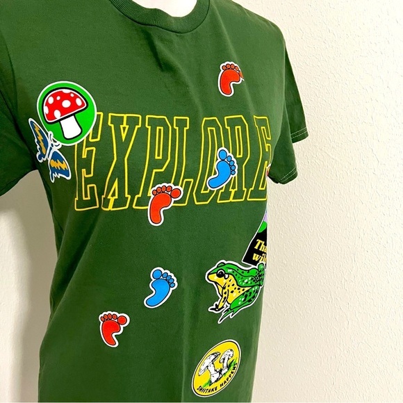 Strange Daze Unisex Small EXPLORE Graphic Crewneck NWOT Streetwear Colorful - Picture 2 of 5